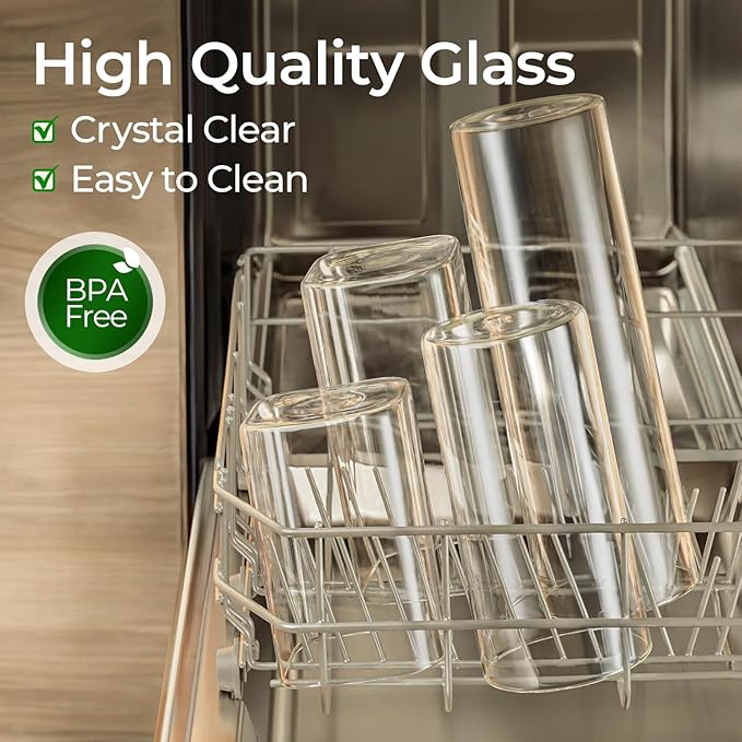 ComSaf 1.7 Qt Glass Storage Containers with Lids, Glass Jars with Lids, Clear Food Storage Jar, Round Canister Set of 3, Pantry Organizers for Pasta Flour Cookie Rice Tea Coffee Bean