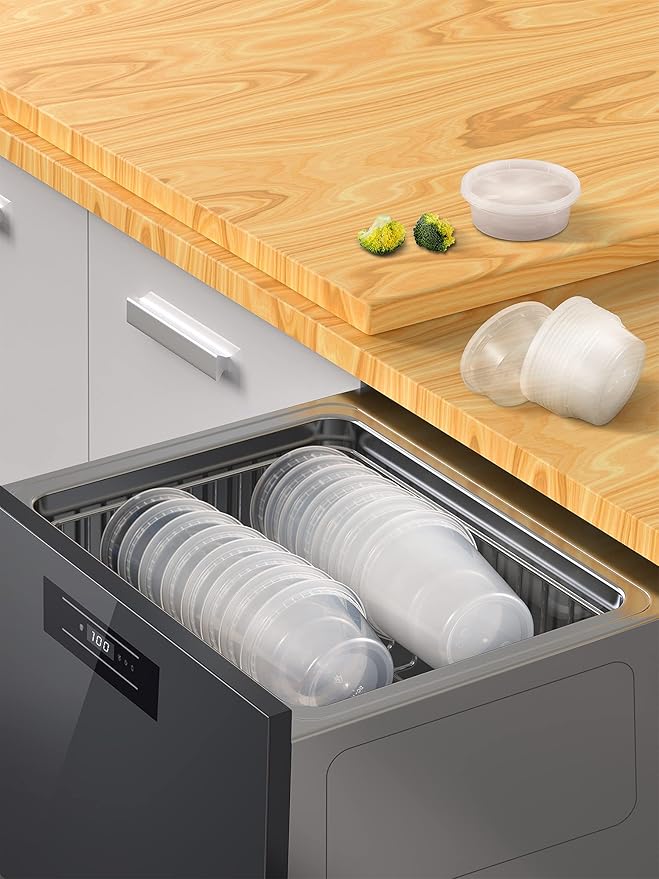 TashiBox 24 Sets 32 oz Plastic Deli Containers with Lids - Clear Airtight Food Storage & Meal Prep Containers, BPA Free, Stackable, Leakproof, Microwave & Freezer Safe