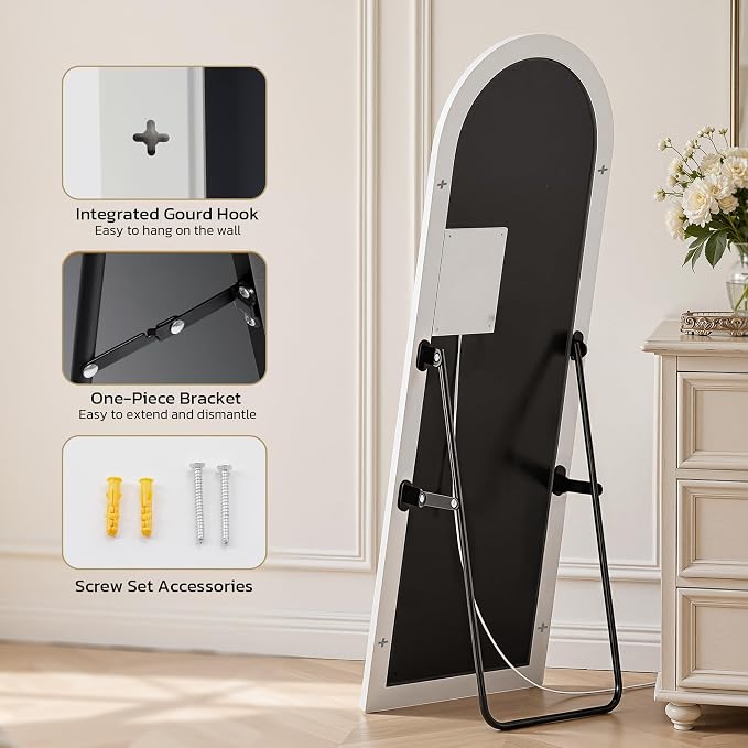 Full Length Mirror with LED Lights, Free Standing Floor Mirrors, Lighted Full - Image 9