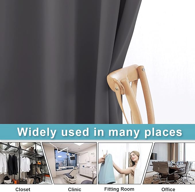 RYB HOME Extra Wide Curtains for Divider Room Separation Soundproof Temporary - Image 5