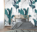 XMPMBM-Modernity Simple Geometrical Banana Leaf Fabric Wallpaper Abstraction by XMPMBM-Wallpaperthatwontpeeloff