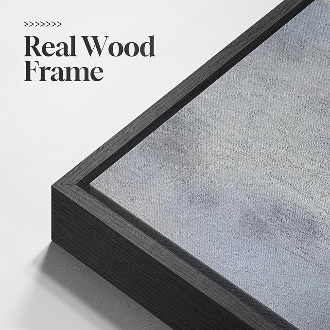 Framed Extra Large Blue Abstract Wall Art - Image 5