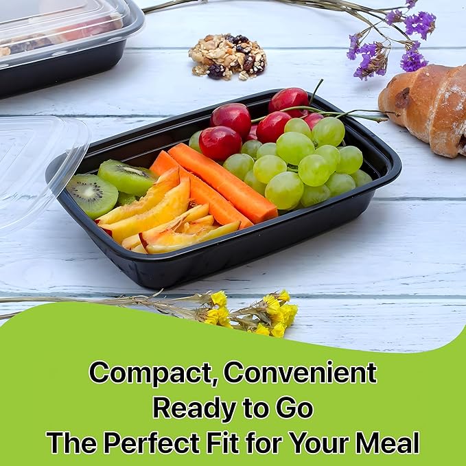 Meal Prep Containers [10 Set] 32 oz with Lids, 1 compartment, Stackable, Reusable, Leakproof, Food Safe, Microwave, Freezer & Dishwasher Safe for Food Prep Storage Bento Box (10 Set, 32 oz)
