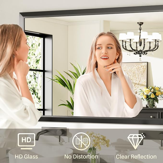 Briivue 60x36 Inch Black Bathroom Mirror - Image 3