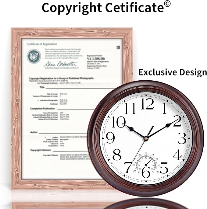 KECYET 10 Inch Outdoor Wall Clock - Image 6