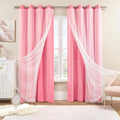 XiDi Pink Blackout Curtains, Room Darkening Curtains by Addsomecolortolife