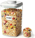 Pop Airtight Food Storage Containers with Lids Stackable Containers for Kitchen Pantry Organization Ideal for Cereal Snacks Flour Sugar Coffee and Spaghetti (gray, 4.2qt)
