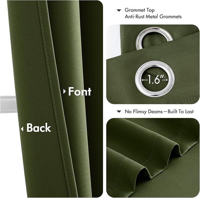MIULEE Blackout Curtains for Bedroom Living Room 2 Panels, Thermal Insulated - Image 5