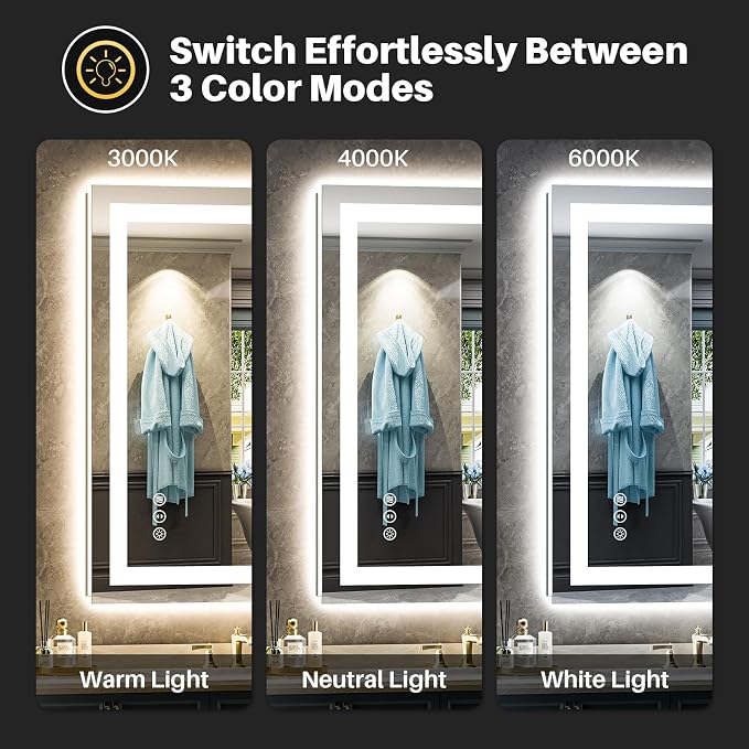 Briivue 24x30 Inch LED Bathroom Mirror - Image 5