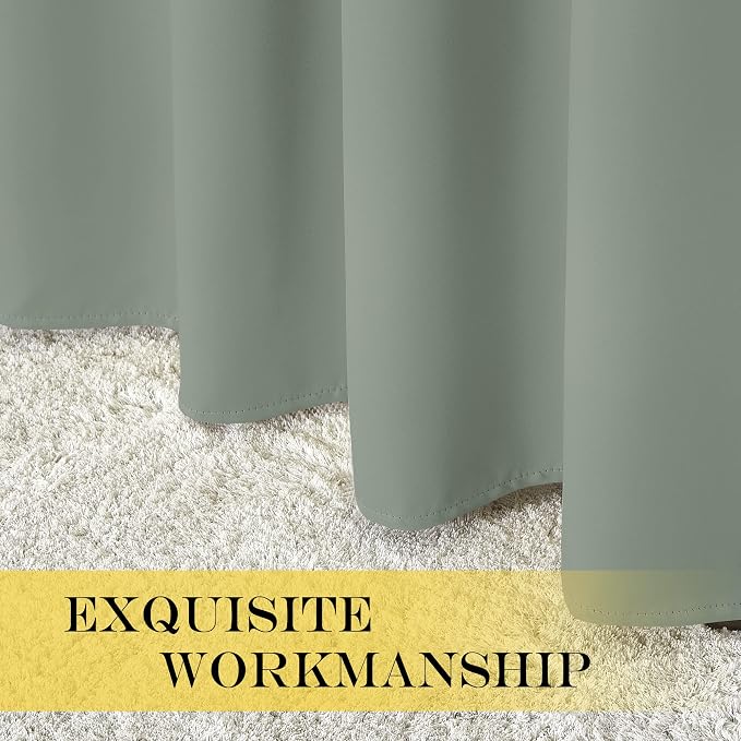 NICETOWN Sage Green Blackout Family Home Curtain - Image 6