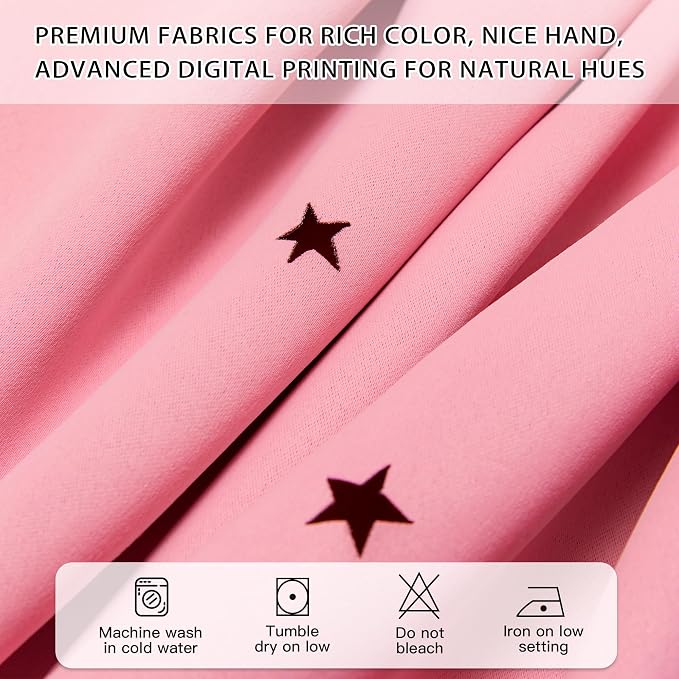 XiDi Pink Curtains for Bedroom Decor, Baby Pink Kids Blackout Curtains for - Image 5