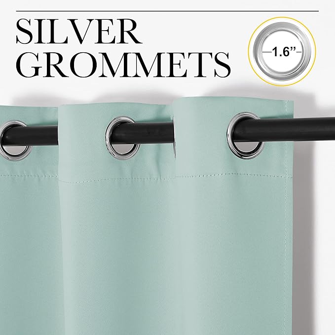 NICETOWN Aqua Blue Blackout Curtains 78" Long - Image 3