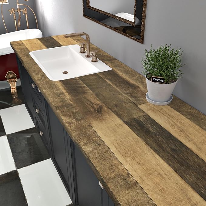 WESTICK Brown Wood Contact Paper Peel and Stick Countertops Waterproof Wood - Image 7