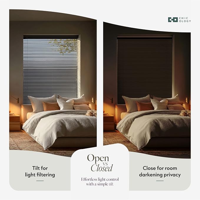 CHICOLOGY Cordless Mini Blinds for Indoor Windows, 36.5" W x 60" H, Light - Image 6