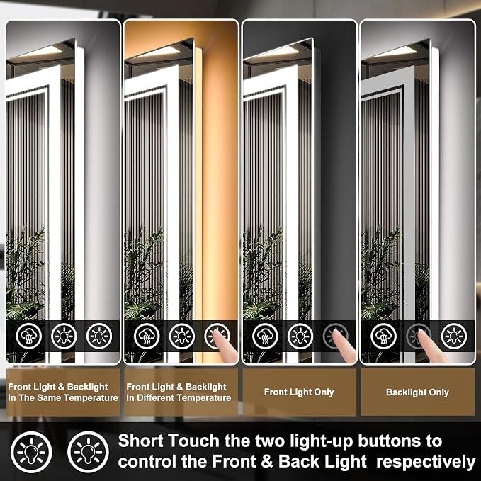 Ratsamee 96x36 Inch LED Bathroom Mirror - Image 4