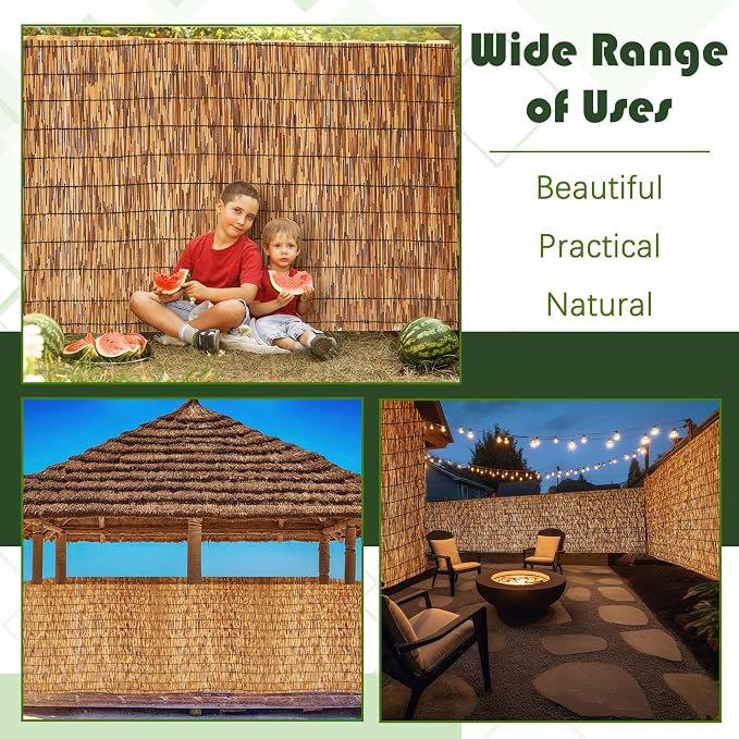 Barydat 1 Pcs 4 x 16.4 ft Reed Fence Roll, 85% Shade Bamboo Privacy Screen - Image 6