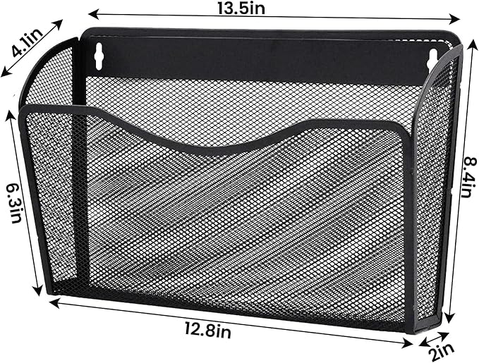 Gawerk 6 Pack Wall File Organizer, Mesh Wall File Pocket Mail Organizer Hanging - Image 2
