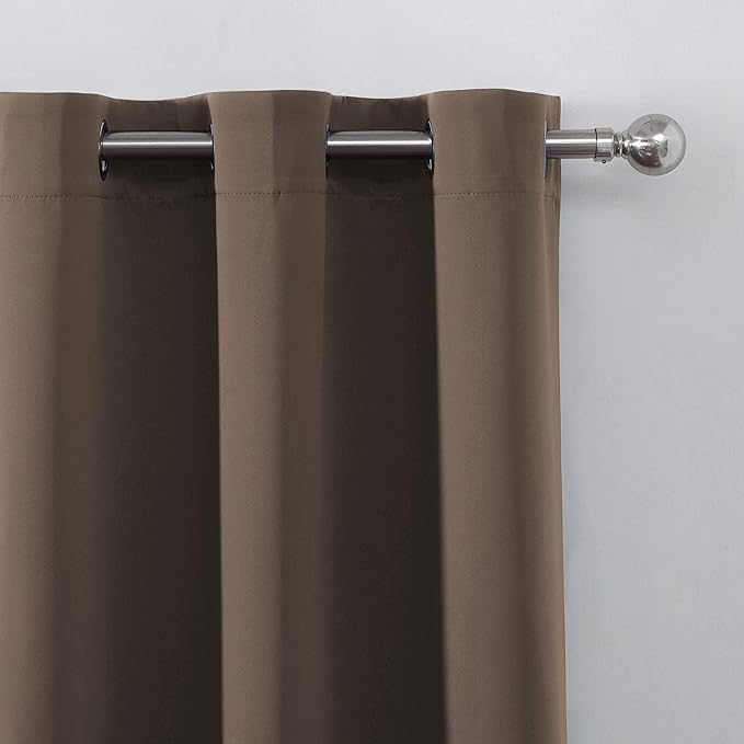LEMOMO Chocolate Thermal Blackout Curtains/42 x 84 Inch/Set of 2 Panels Room - Image 7