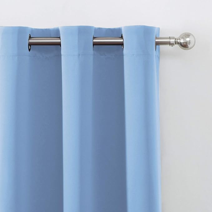 LEMOMO Sky Blue Blackout Curtains 66 x 63 Inch Length/Set of 2 Curtain - Image 7