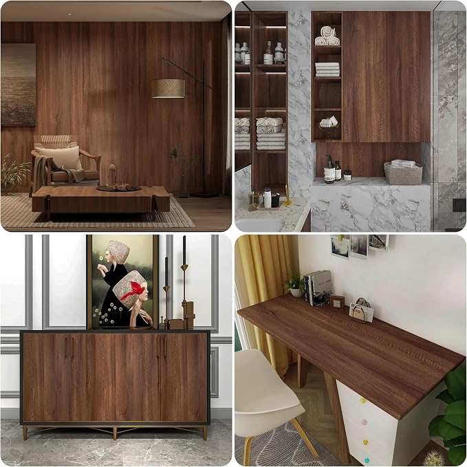 Walnut Wood Contact Papaer for Countertops Waterproof 24x197 inch Wood Peel and - Image 6