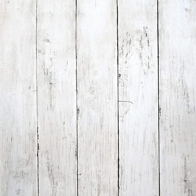 CiCiwind Peel and Stick Wallpaper Wood Contact Paper White Shiplap Wall Paper by CiCiwind