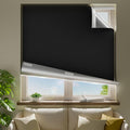 66" W x 54" L 100% Blackout Curtains, Total Darkness No-Drill Black Out Window by ZELMINE