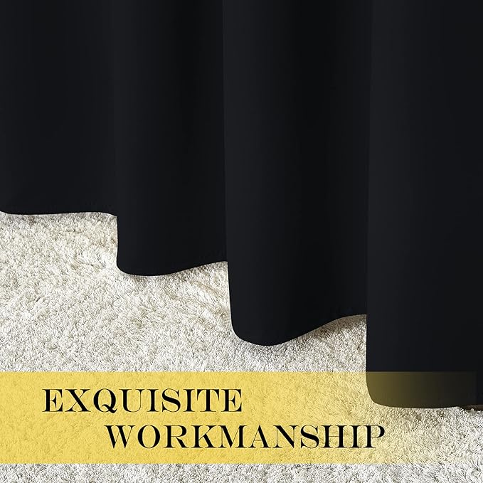 NICETOWN Black Out Sliding Door Curtain 102 inches Long, Grommet Thermal - Image 7