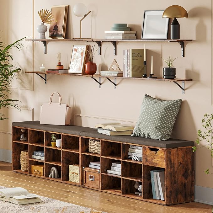 DINZI LVJ Long Wall Shelves, 39.4Inch Wall Mounted Shelves Set of 2, Extra - Image 2