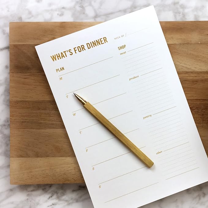 Meal Planning Notepad - What's for Dinner Weekly Meal Planner and Grocery List Magnet Pad with Tear-Off Shopping List - Family Dinner Menu for Fridge & Meal Prep - 6x9” - 50 Sheets