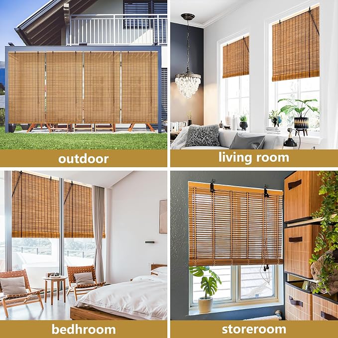 35x48 Inch Bamboo Blinds for Interior Windows, Light-Filtering & Privacy - Image 5