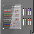 Neatsure Acrylic Magnetic Chore Chart for Fridge, Clear Dry Erase Chores Chart for Refrigerator, Responsibility Reward Planning Board for Teens Family, w/ 8 Colors Markers, 12"x9"