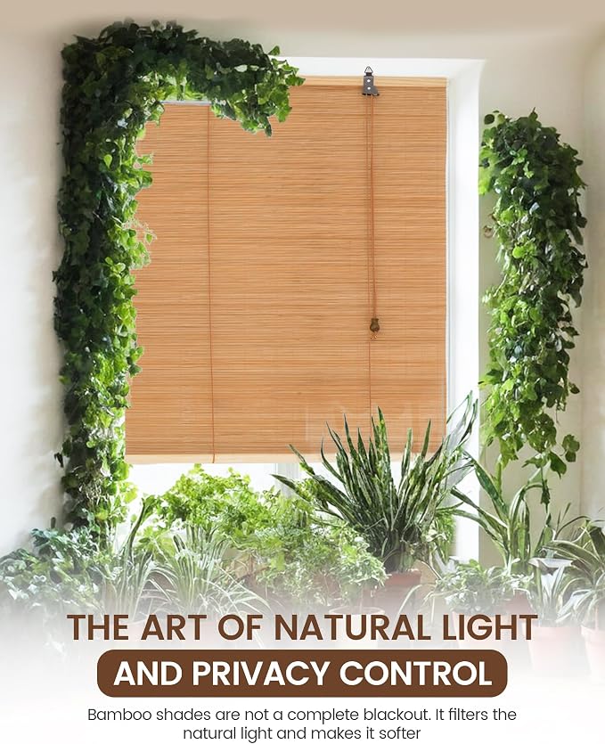 24" Wx72 H Bamboo Blinds Roller Shades - Image 8
