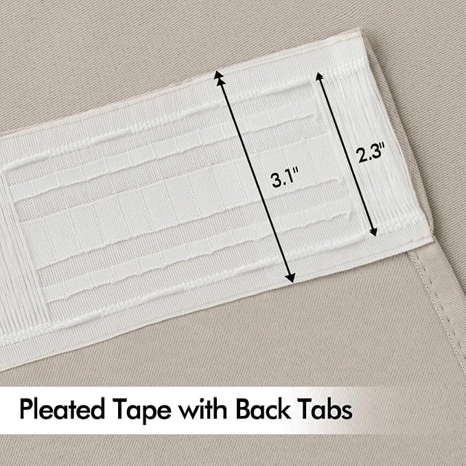 MIULEE Natural Back Tab Blackout Curtains 72 Inches Long 2 Panels Set - Image 4