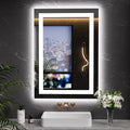 LOAAO 20"x28" LED Mirror for Bathroom, Lighted Bathroom Mirror by LOAAO
