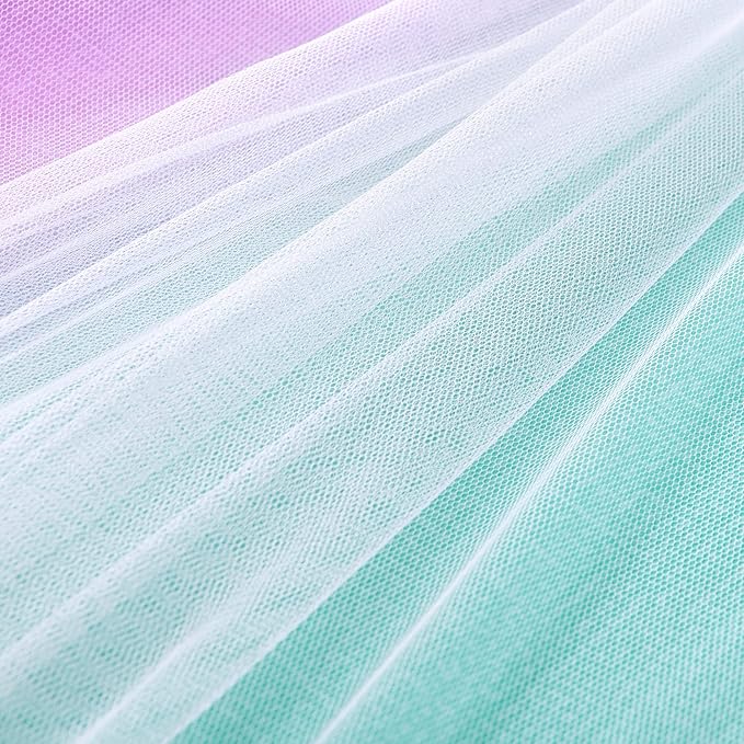 XiDi Curtains for Bedroom Decor, Rainbow PinkPuGreen-34-96 - Image 8