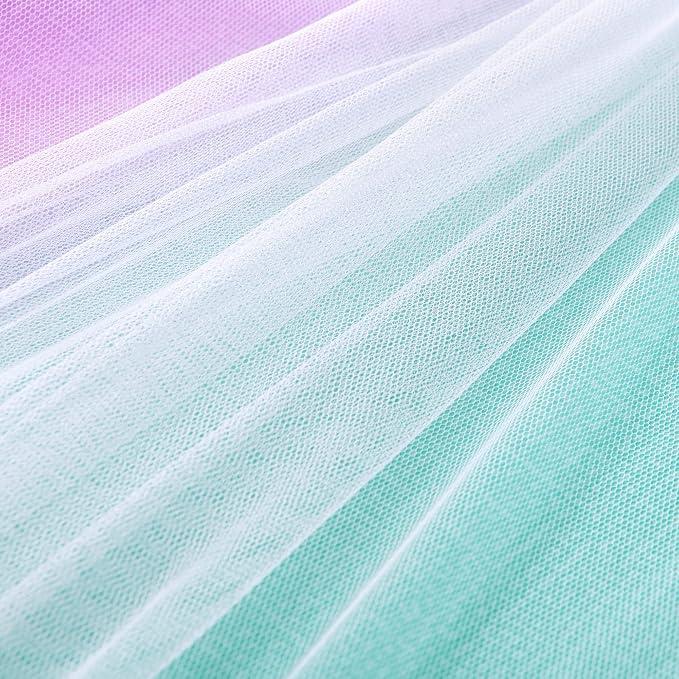 XiDi Curtains for Bedroom Decor, Rainbow PinkPuGreen-34-45 - Image 5