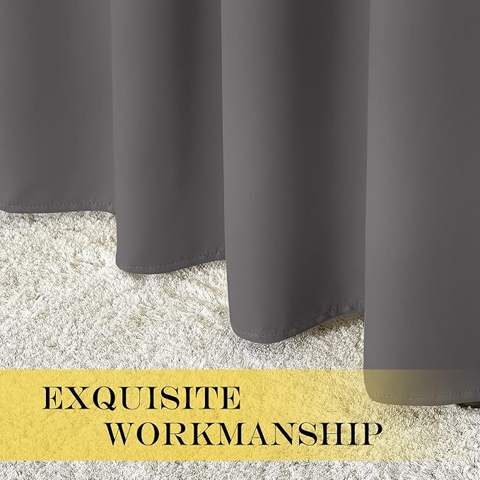 NICETOWN Grey Blackout Curtain 84 inches Long - Image 7