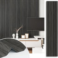 Self Adhesive Wood Slat Wall Paneling Grey/Black 3D Wood Panels by STICKEEP