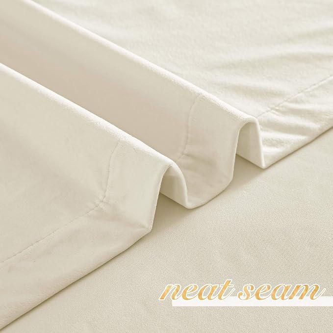 NICETOWN Ivory White Velvet Curtains 54" Length 42" Wide, Light Dimming Thermal - Image 7