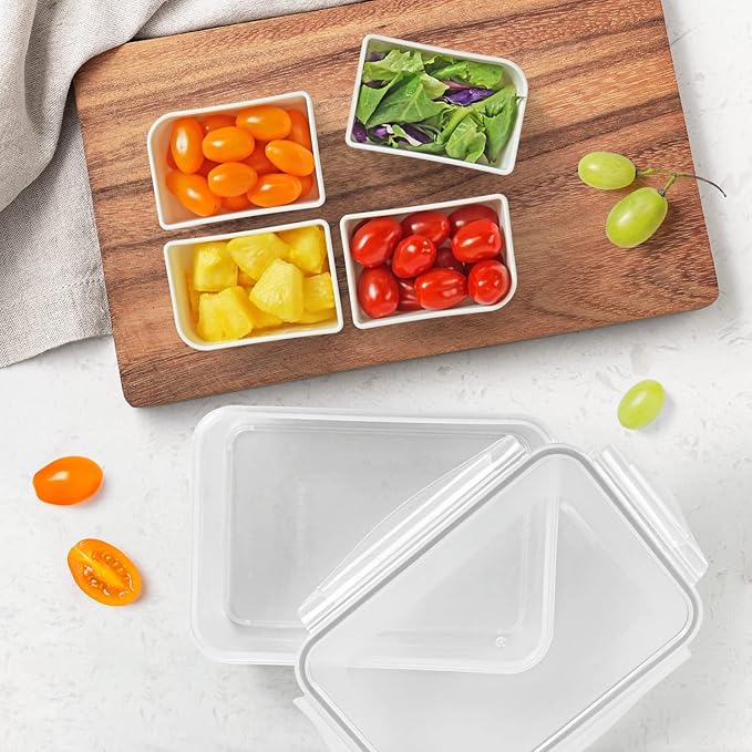carrotez Food Storage Container with 4 Removable Compartments, Food Prep Container with Airtight Lids, Portion Control Container, Reusable, BPA Free, 6.3 Cup (1500ml)
