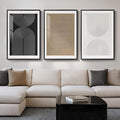 Large Framed Boho Neutral Abstract Wall Art by Cuspin