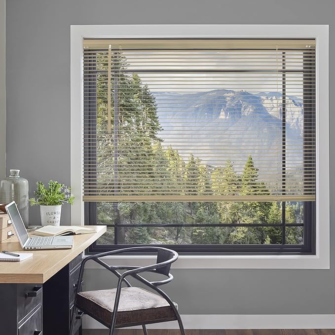 CHICOLOGY Mini Blinds for Indoor Windows – 24"W x 48"H, Cappuccino Horizontal - Image 2