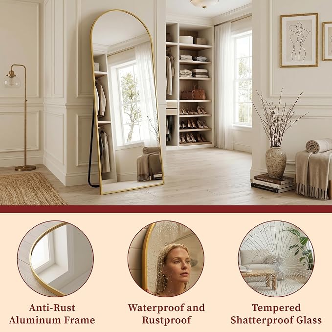 Suidia 88"x44" Arched Full Length Mirror - Image 6
