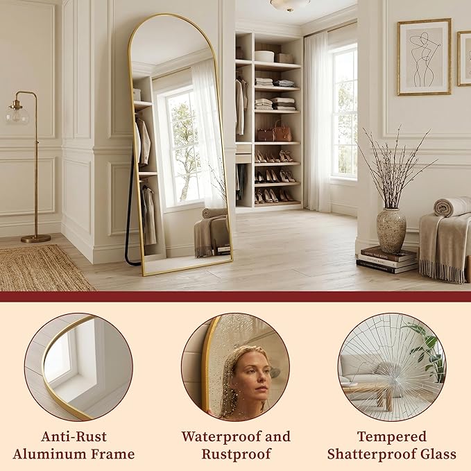 Suidia 78"x38" Arched Full Length Mirror - Image 6