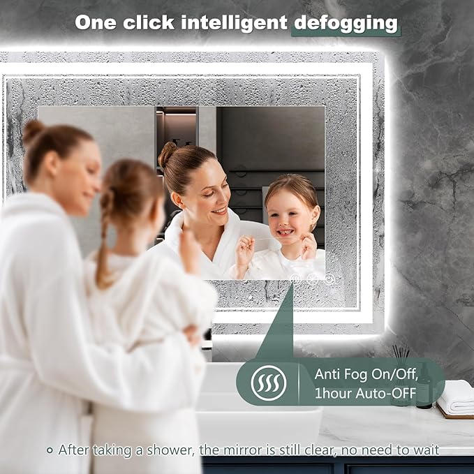 32x32 Inch LED Bathroom Mirror - Image 4