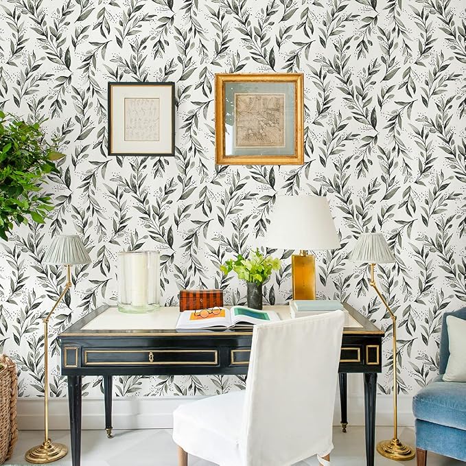Livebor Green Leaf Peel and Stick Wallpaper Olive Leaf Contact Paper 17.7inch x - Image 6