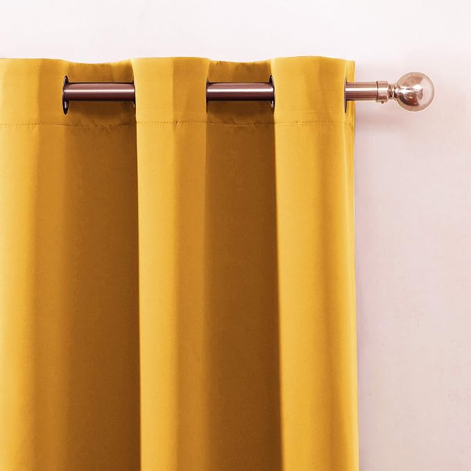 LEMOMO Yellow Thermal Blackout Curtains/38 x 54 Inch/Set of 2 Panels Room - Image 7
