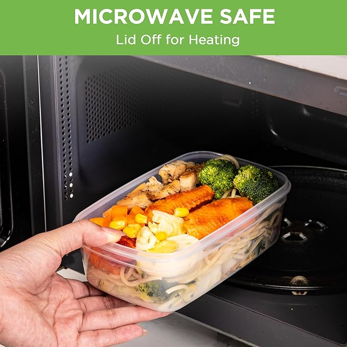 10-Pack Food Storage Containers with Airtight Leakproof Lids, BPA-Free Meal Prep Containers for Microwave/Dishwasher/Freezer, Blue, 28.7oz Each