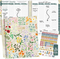 bloom daily planners 2026 Hardcover Calendar Year Goal & Vision Planner (January to December) - Monthly & Weekly Agenda Organizer - 7.5" x 9" - Garden Party, Beige
