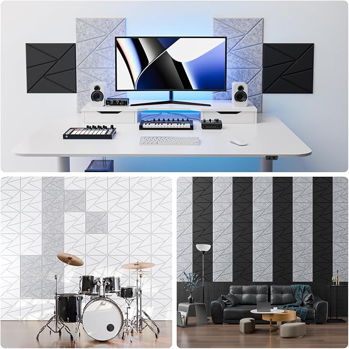 18 Pack Acoustic Panels with Self-Adhesive, Sound Panels High Density, - Image 4